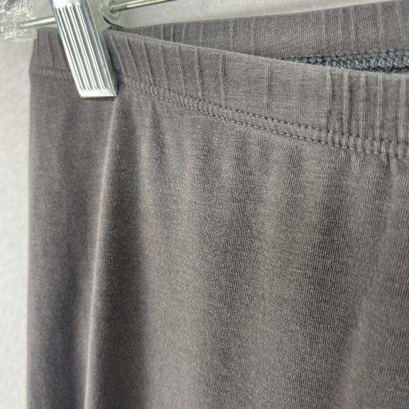 EILEEN FISHER Leggings M Stretch Organic Cotton Jersey Cropped Pull On Gray USA - Picture 7 of 12